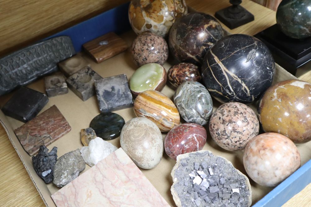 An extensive collection of specimen marbles and minerals